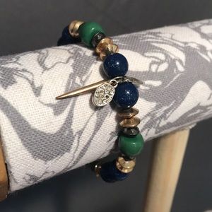 Skull Charm Beaded Bracelet